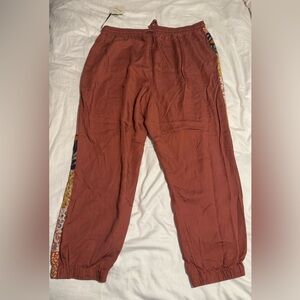 Knox Rose Terracotta Joggers with Patterned Stripes size XXL